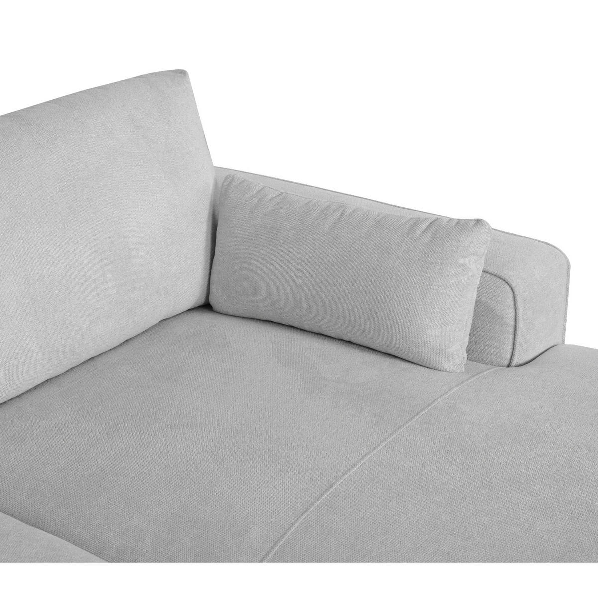 ECKSOFA Webstoff Grau - Schwarz/Grau, Holz/Textil (305/105cm) - Furnhouse