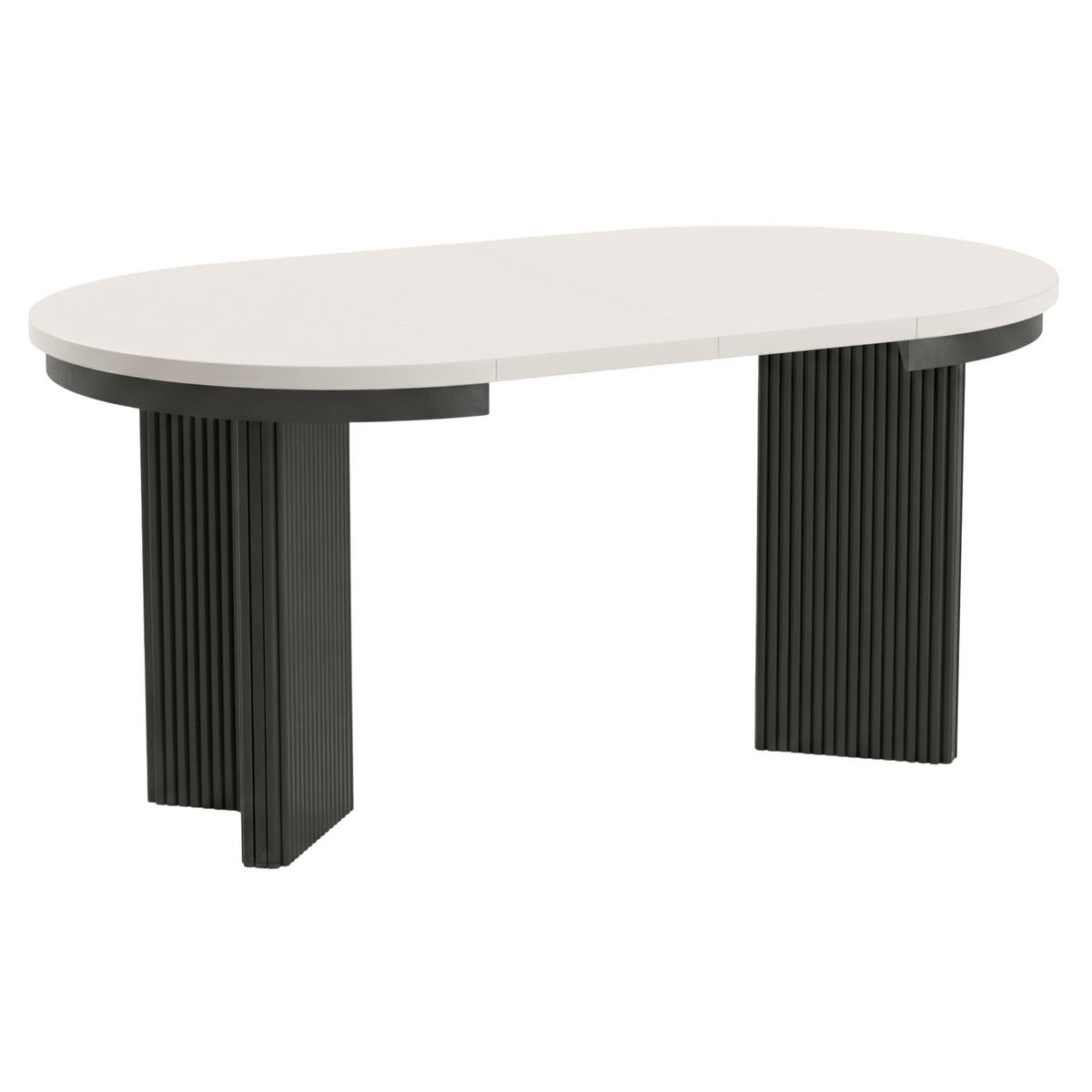 JÍDELNÍ STŮL Prestige, kulatý designový stůl, rozkládací Ø 100–180 cm, kašmír + černá - černá/kašmírová, kov (100/100/77cm) - Beautysofa