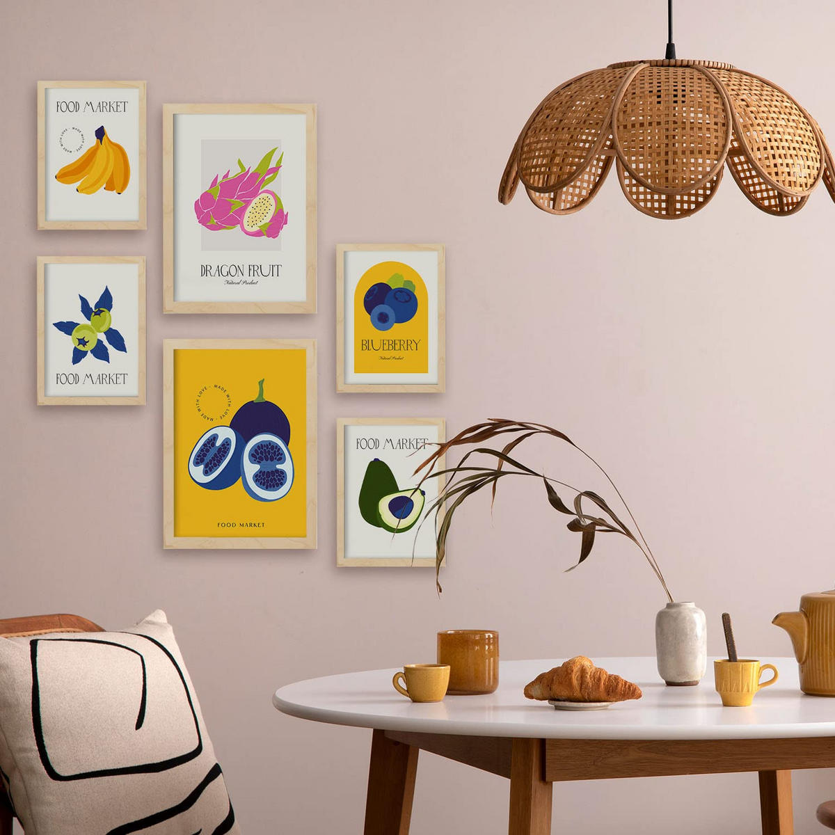 POSTER Set Mit 6 Lebensmittel Und Ernährungs Beeren A3 & A4 Rahmenlos - Klar, Papier (29/3cm) - Nacnic