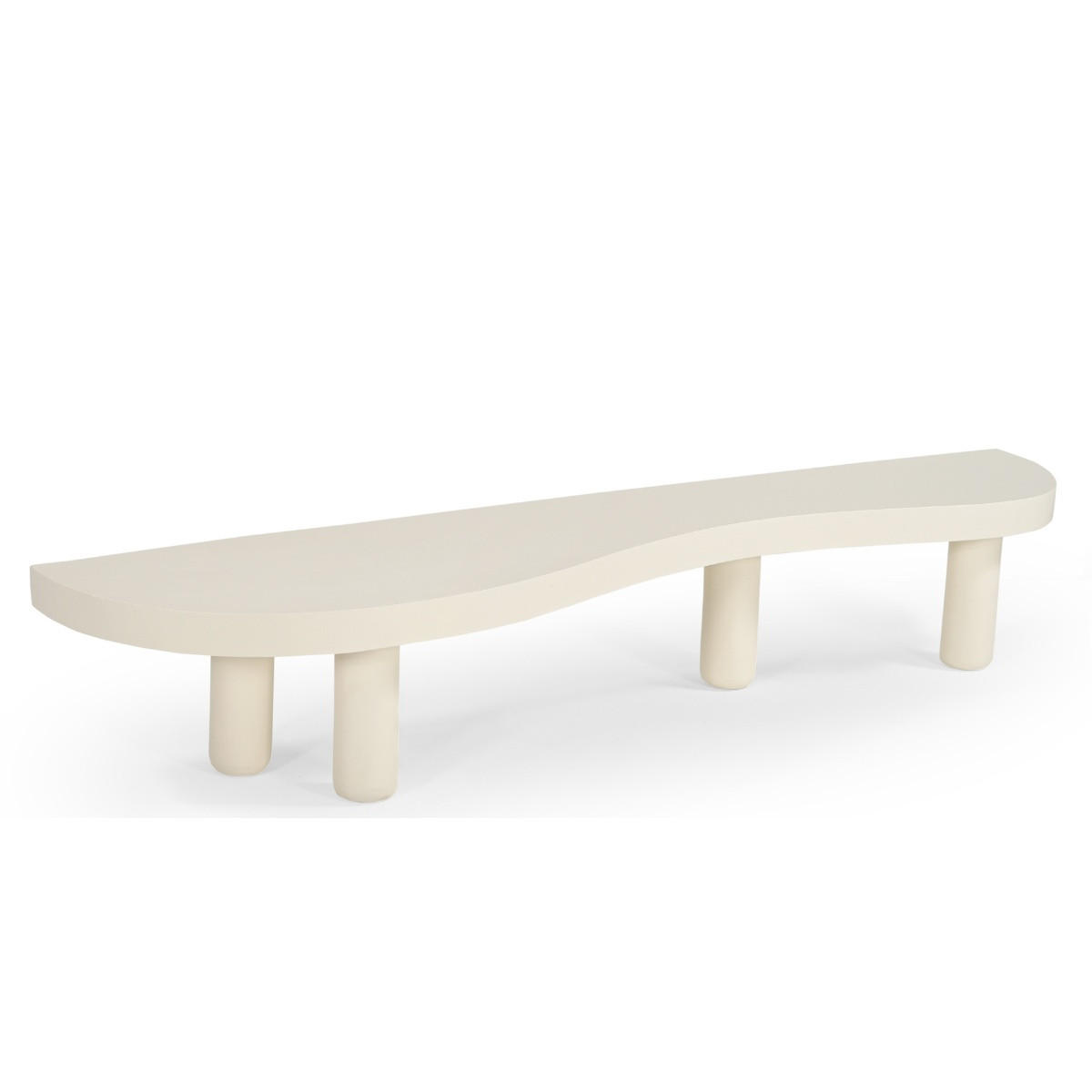 TV-MÖBEL mit organische form Betonoptik 200cm, beige - Beige, Holz (200/35/45cm) - Giga Meubel
