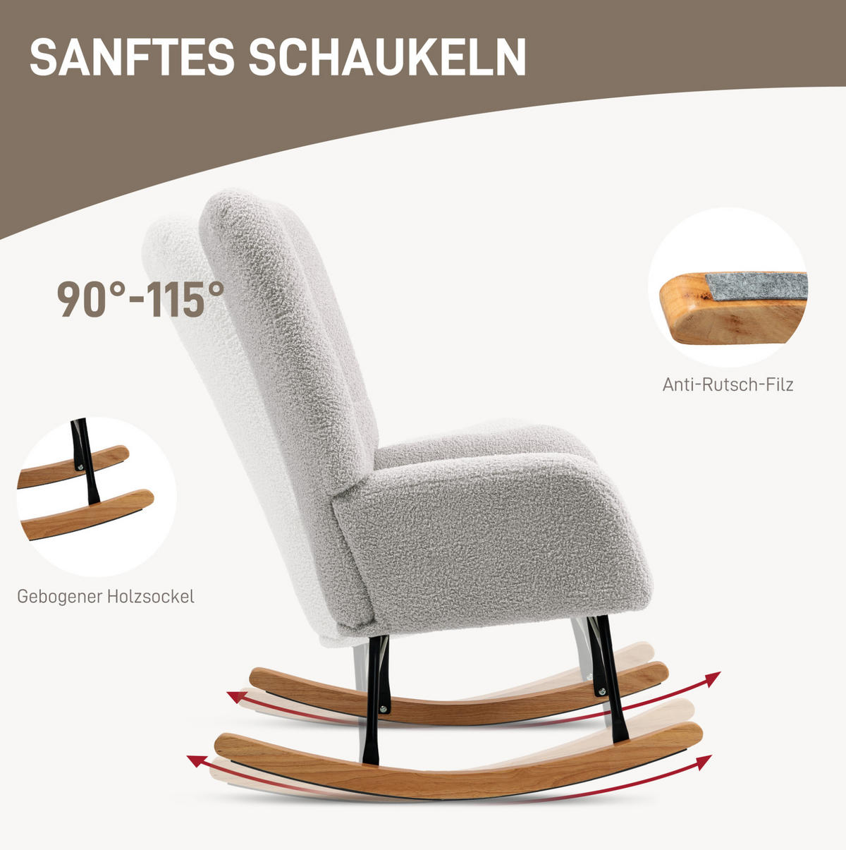 HOUPACÍ křeslo 94/70/100 cm s područkami a měkkým sametovým potahem, světle šedá - světle šedá, textil (70/100/94cm) - Redom
