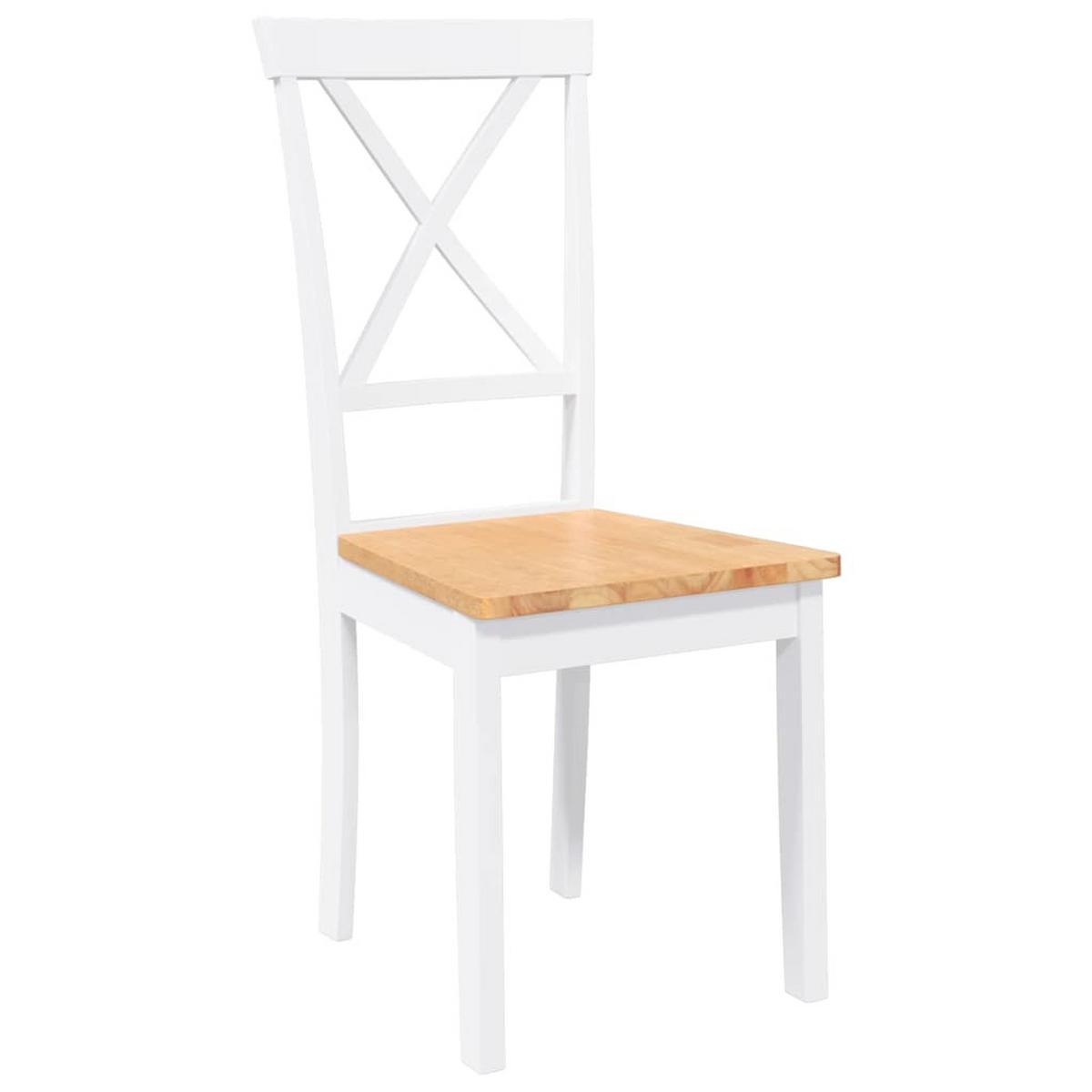 ESSZIMMERSTÜHLE 2 Stk. Weiß Massivholz Gummibaum 42.5*53.5*94cm - Weiß/Braun, Holz (42.5/94/53.5cm) - ZMH