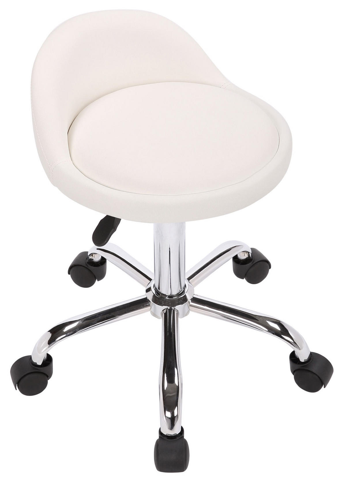 ARBEITSHOCKER Tommy Kunstleder weiß - Weiß, Metall (36/72/43cm) - TPFLiving