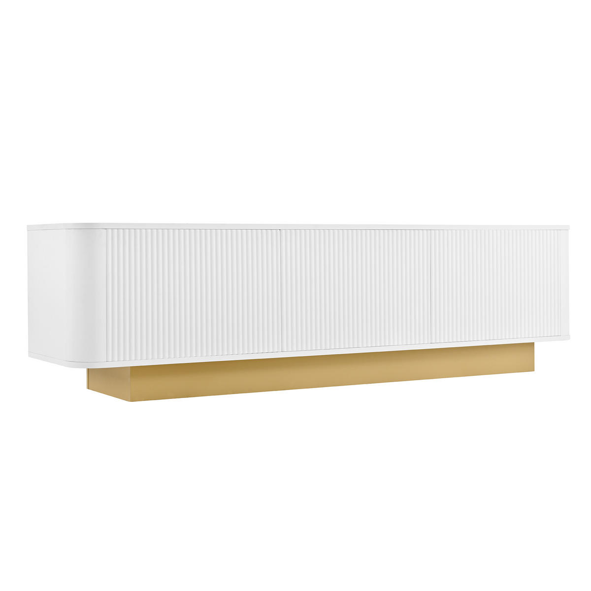 TV STOLEK bílý moderní 3 dvířka vedení kabelů - bílá, kompozitní dřevo (170/47/40.5cm) - Urban Meuble