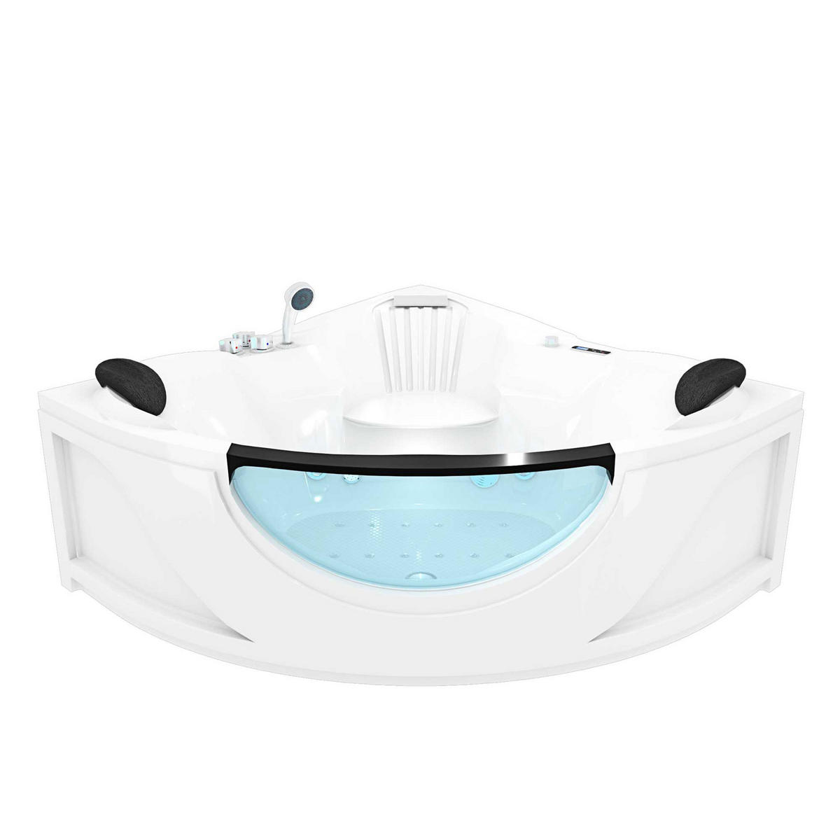 WHIRLPOOL Pool Badewanne Eckwanne Wanne W25-SC - Weiß, Glas/Kunststoff (150/70/150cm) - AcquaVapore by Sandra Jentho