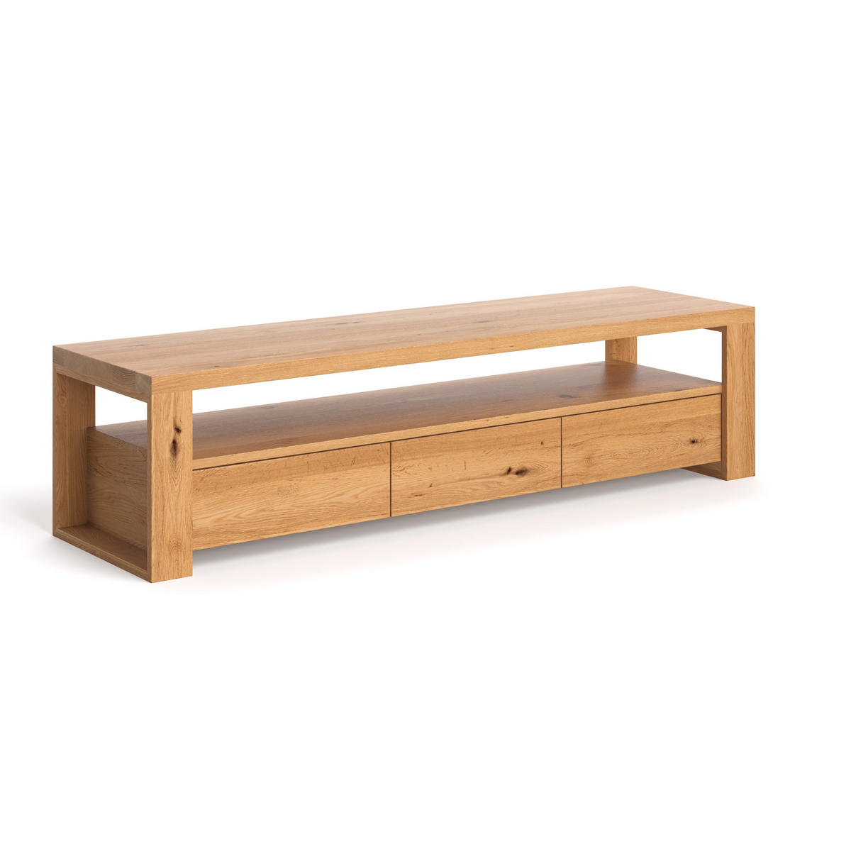 TV-SCHRANK Harmony aus massivem Eichenholz 220 cm - Eichefarben/Naturfarben, Holz (220/45/50cm) - Danzz