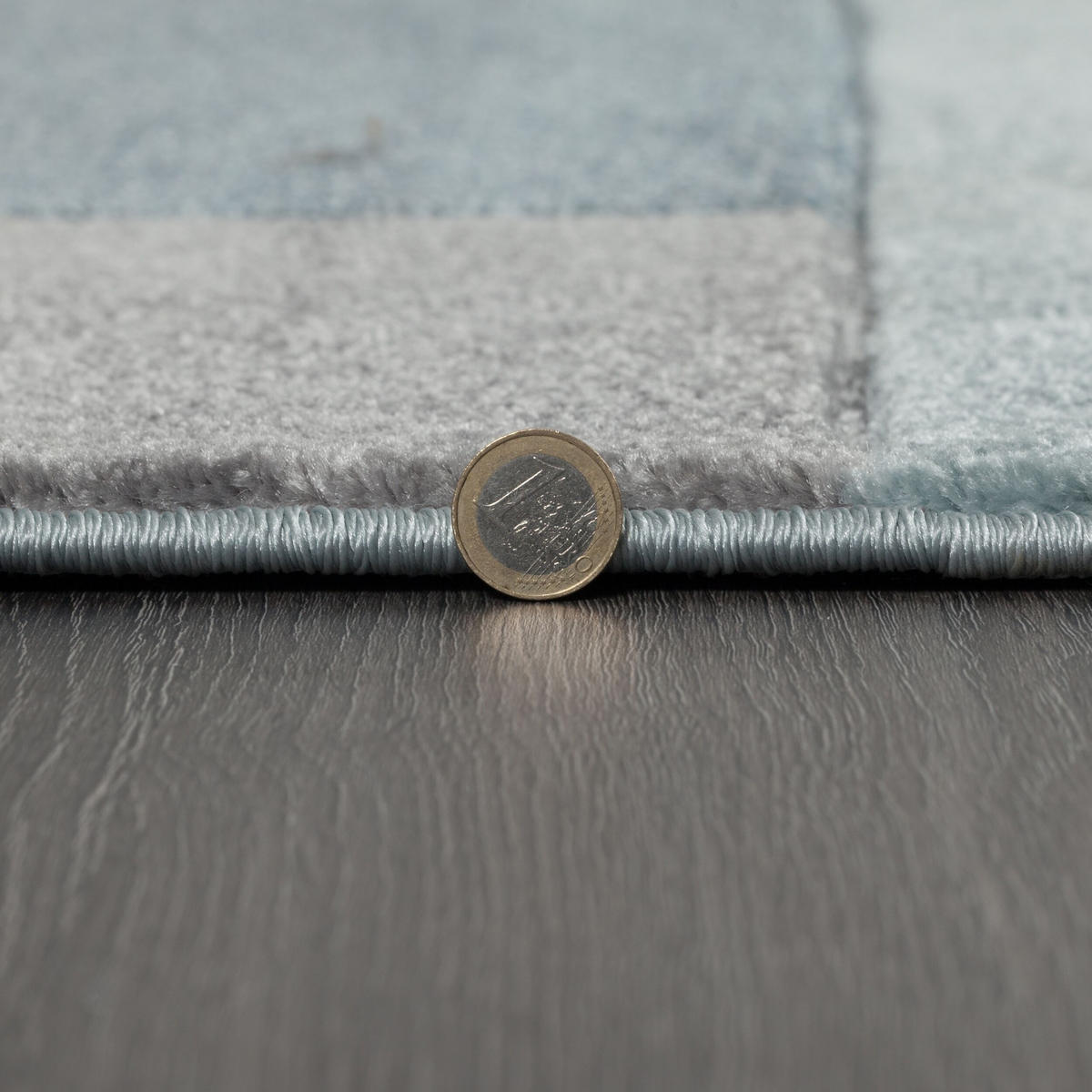 TEPPICH geometrisch 3D-Effekt handgearbeitet NIDD CLARA, Blau 80x150 cm - Blau, Textil (80/150cm) - KADIMA DESIGN