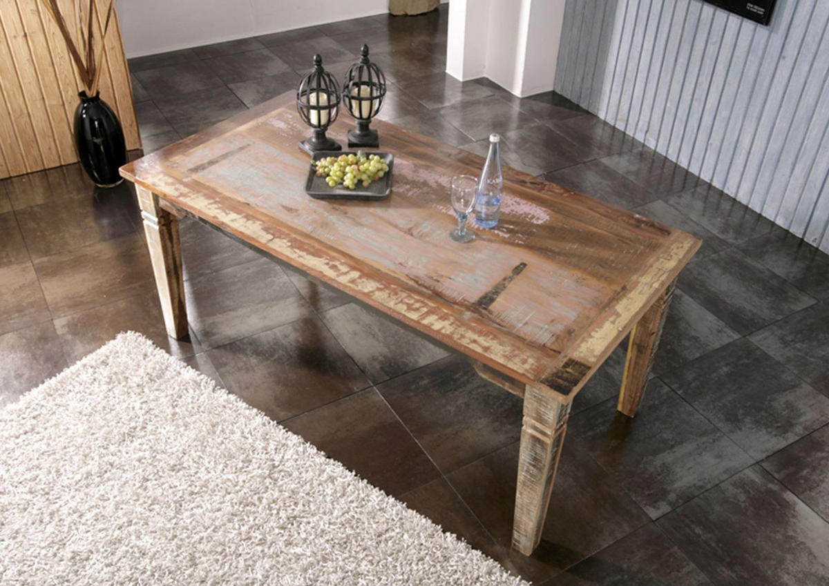 ESSTISCH Altholz 220x90x76 mehrfarbig lackiert NATURE OF SPIRIT #33 - Multicolor, Holz (90/220/76cm) - Massivmoebel24
