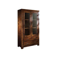 VITRINE Sheesham 100x45x180 braun lackiert METRO LIFE #101 - Braun, Holz (100/180/45cm) - Massivmoebel24