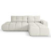 ECKSOFA DUCA R-S Grau Chenille mit Schlaffunktion - Creme, Holz (266.5/266.5cm) - MASSENO