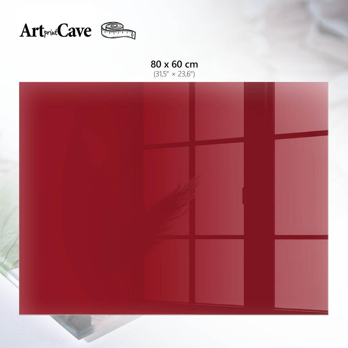 GLASPLATTE 80x60 cm – Hellburgunderrot - Bordeaux, Glas (0.4/80/60cm) - ArtPrintCave