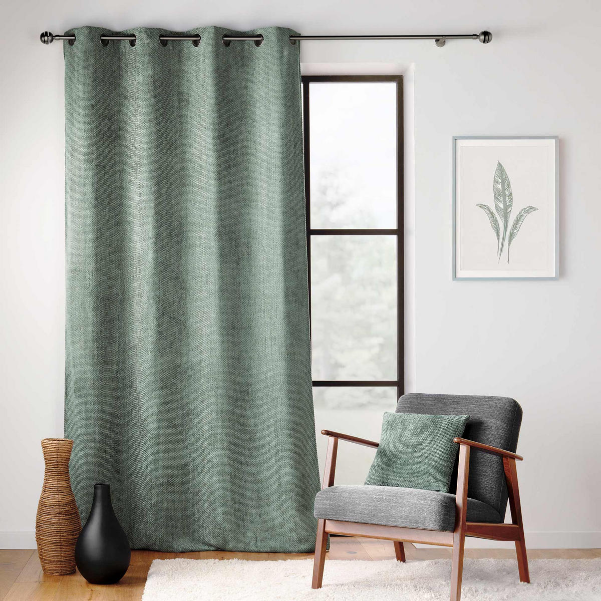 ZIERKISSEN aus Chenille mit Reißverschluss Leo 45/45 cm - Grün, Textil (45/45cm) - Douceur d´intérieur