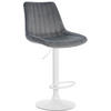 BARHOCKER RIO Dunkelgrau Samt Weiß - Dunkelgrau, Textil/Metall (49.5/91/50cm) - DELUKE