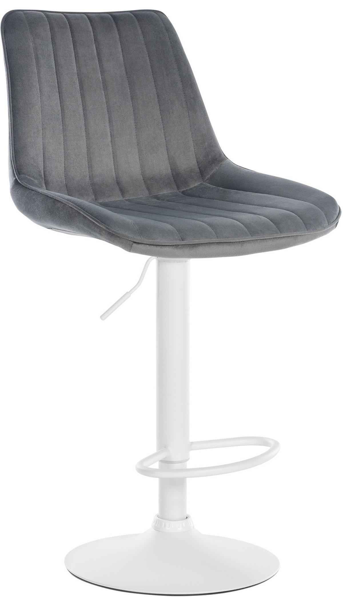 BARHOCKER RIO Dunkelgrau Samt Weiß - Dunkelgrau, Textil/Metall (49.5/91/50cm) - DELUKE