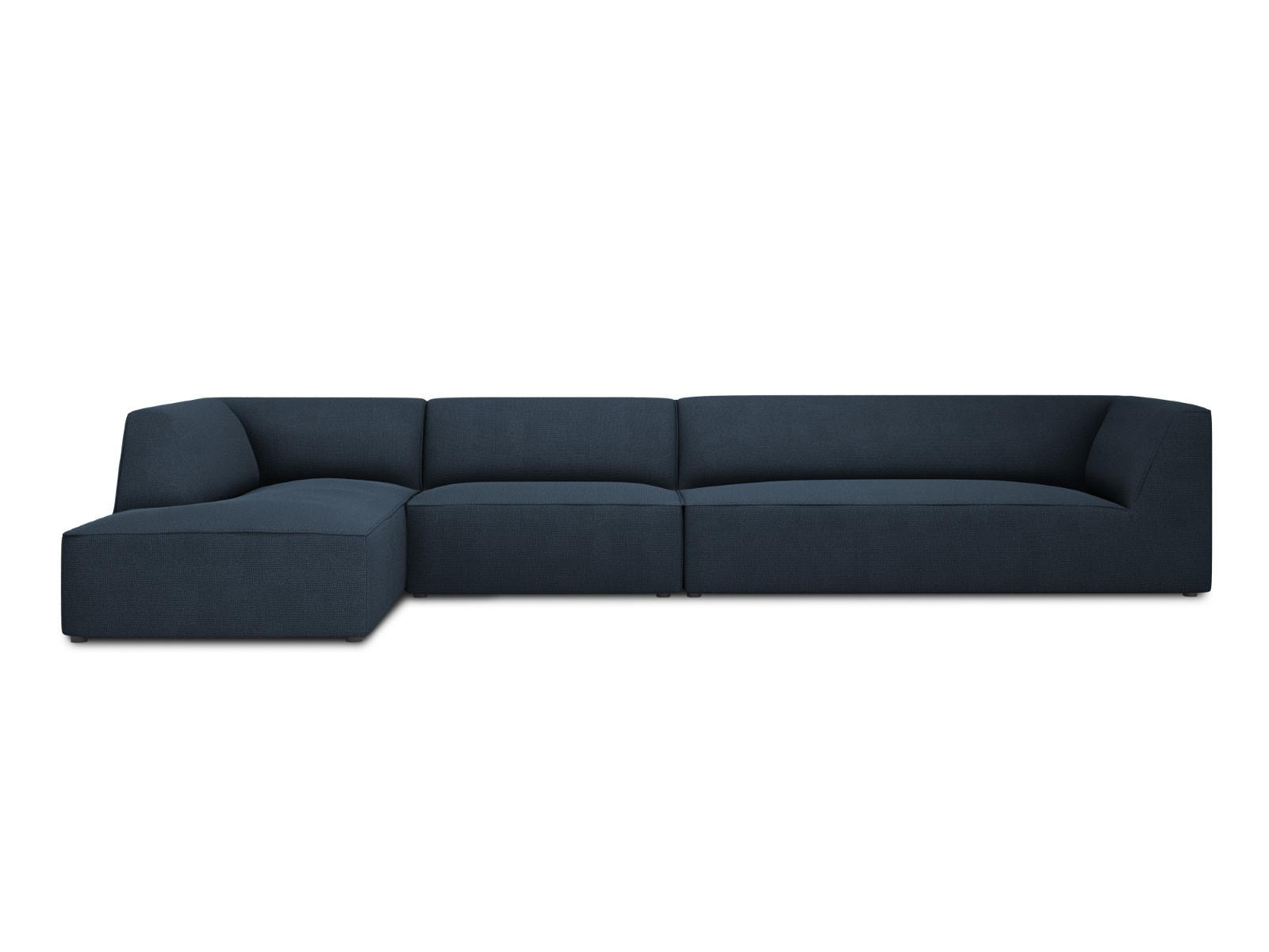 ECKSOFA links Ruby aus strukturiertem Stoff marineblau 5 Sitzplätze - Blau, Textil (180/366cm) - Micadoni
