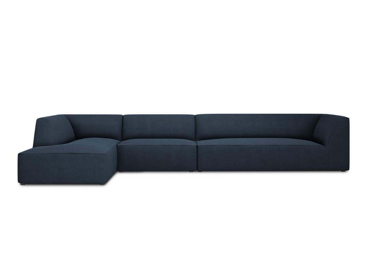 ECKSOFA links Ruby aus strukturiertem Stoff marineblau 5 Sitzplätze - Blau, Textil (180/366cm) - Micadoni