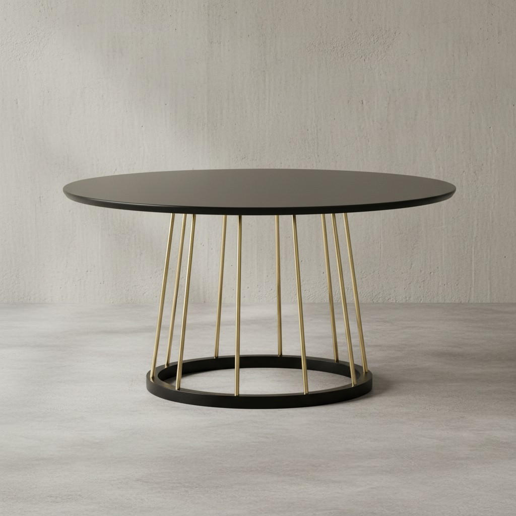 COUCHTISCH Schwarz Gold, Metall mit großer Ablagefläche, elegantes Design - Goldfarben/Schwarz, Holz/Metall (80/80/42cm) - KADIMA DESIGN