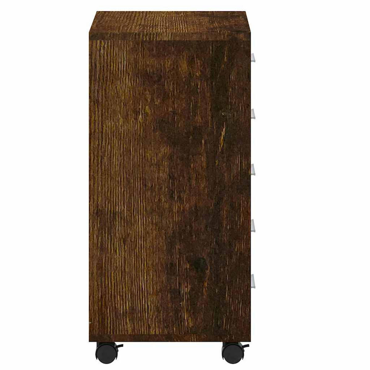 SCHUBLADENSCHRANK Mit Rollen Räuchereiche Holzwerkstoff - Braun, Holz (33/63/38cm) - vidaXL