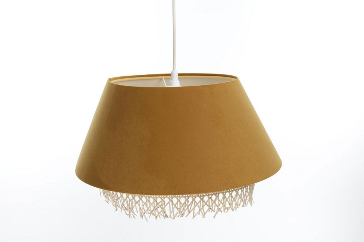 HÄNGELEUCHTE Gelb 40/25 cm - Gelb, Naturmaterialen (40/1.3/25cm) - ONZENO