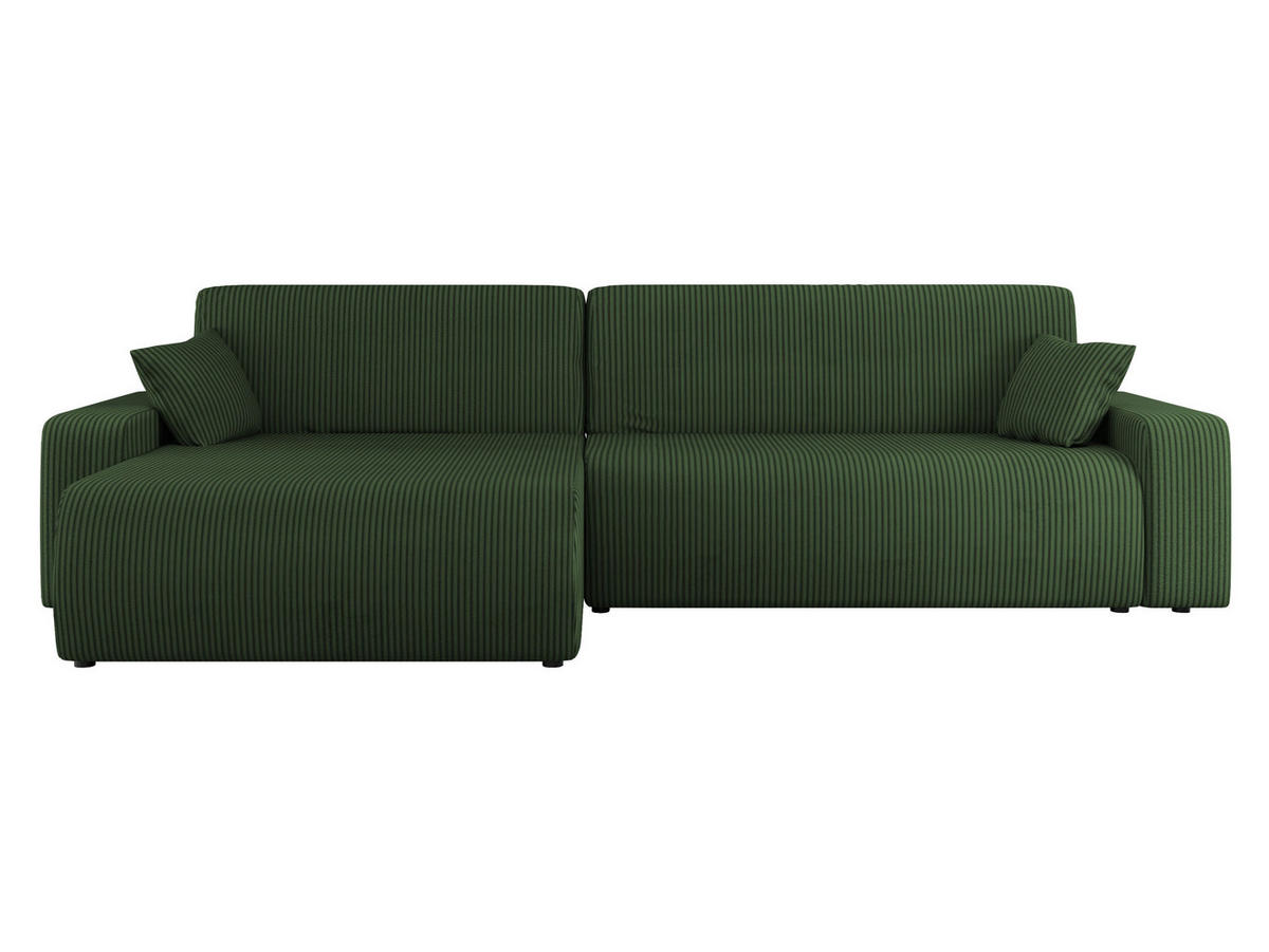 ECKSOFA Piano L Cord - Schwarz/Grün, Holz/Kunststoff (274/145cm) - MIRJAN24