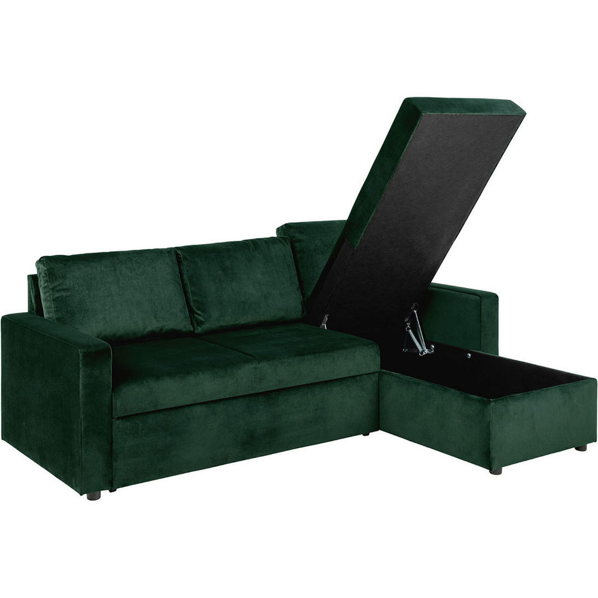 BÄDDSOFFA Sacramento för 3 personer 218 x 155 x 84 cm – grå - Grön/Grå, Träbaserade material/Textil (218/155cm) - ebuy24