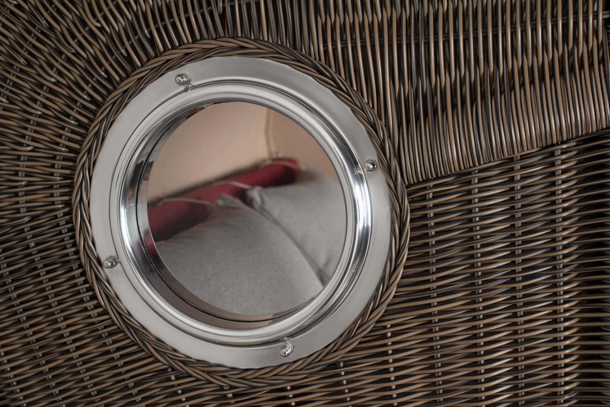 STRANDKORB XXL Düne Grande 2,5 Sitzer - Rot/Braun, Metall (142/170/95cm) - Mr. Deko