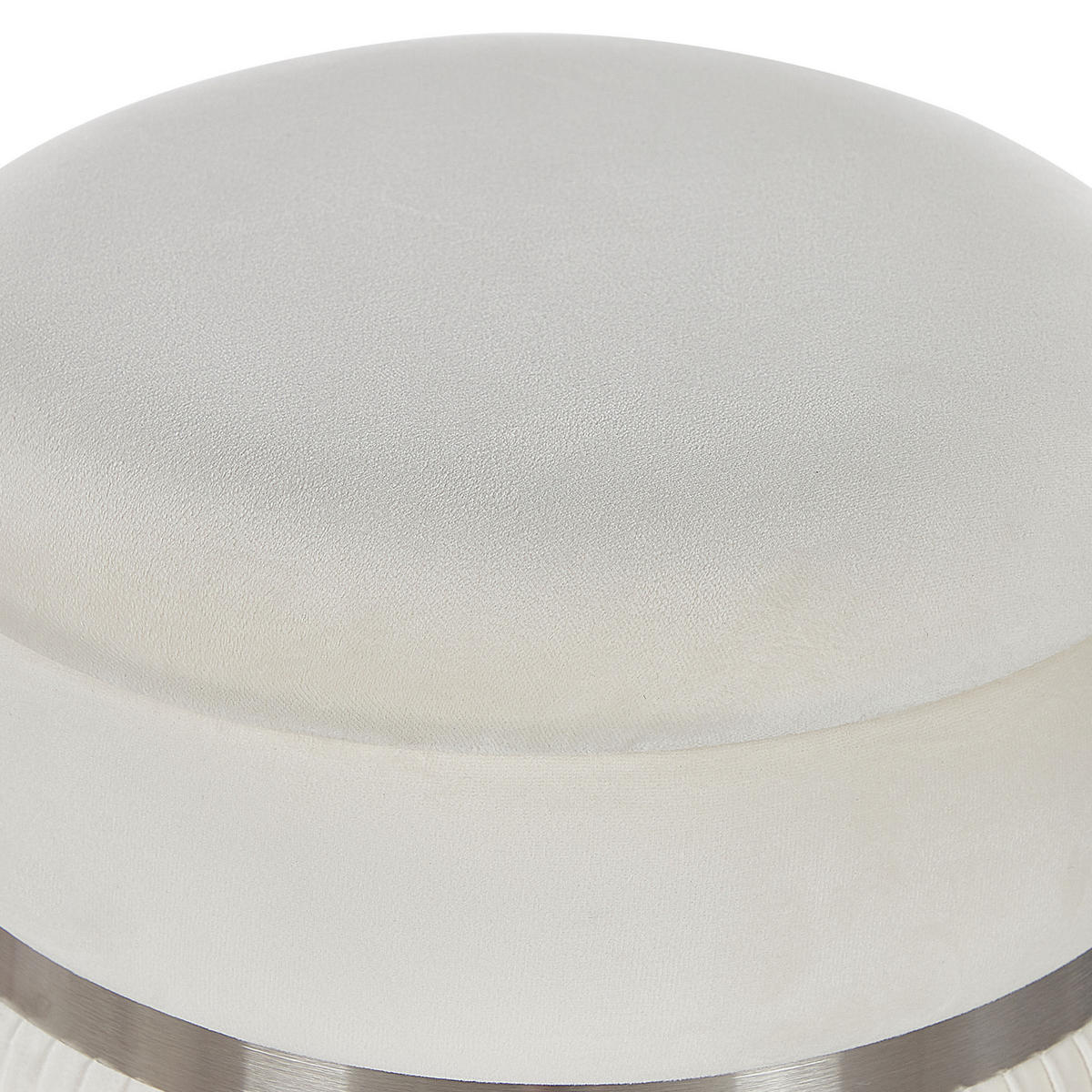 POUF Camdenton 36-31/36-31/44-38 cm - Weiß, Textil (36/38/36cm) - Beliani