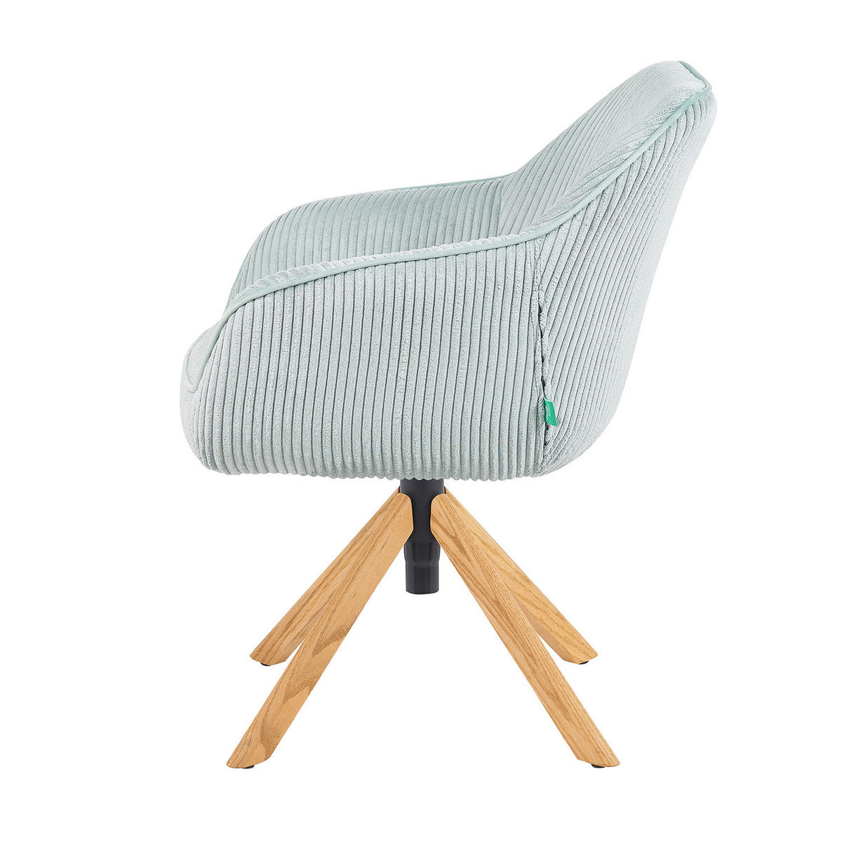 BÜROSTUHL Mika-Olea - Honigeiche/Hellblau, Eichenholz/Holz (60/83/61cm) - DUBI Möbel