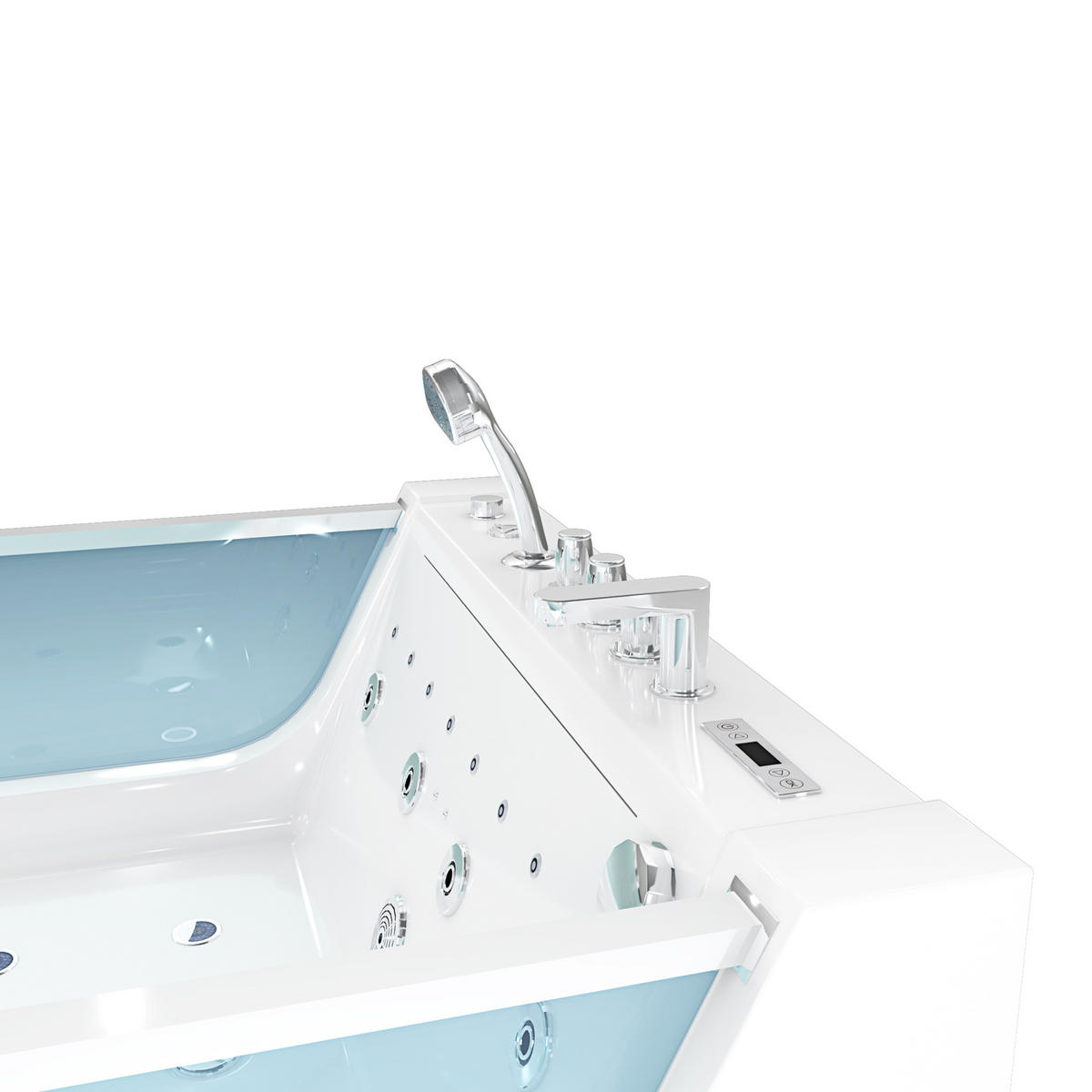 WHIRLPOOL Pool Badewanne W40-SC-EA 180x120cm - Weiß, Glas/Kunststoff (120/60/180cm) - AcquaVapore by Sandra Jentho