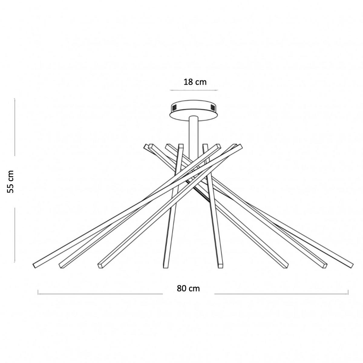 DECKENLEUCHTE Oxo, Schwarz, 55cm - Schwarz, Metall (55/80/55cm) - KOSILUM