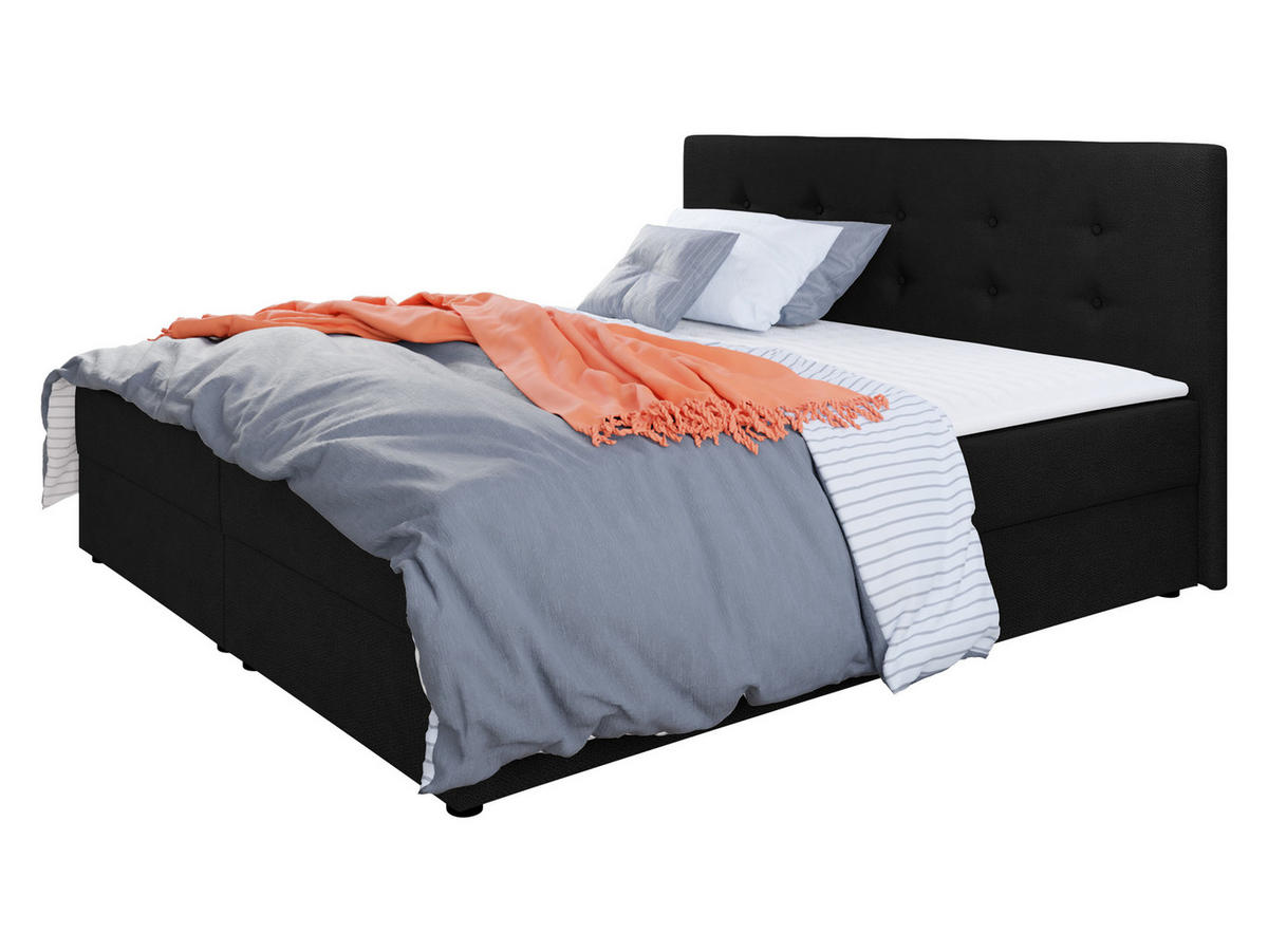 BOXBETT Fado I - Schwarz, Holz/Kunststoff (140/200cm) - MIRJAN24