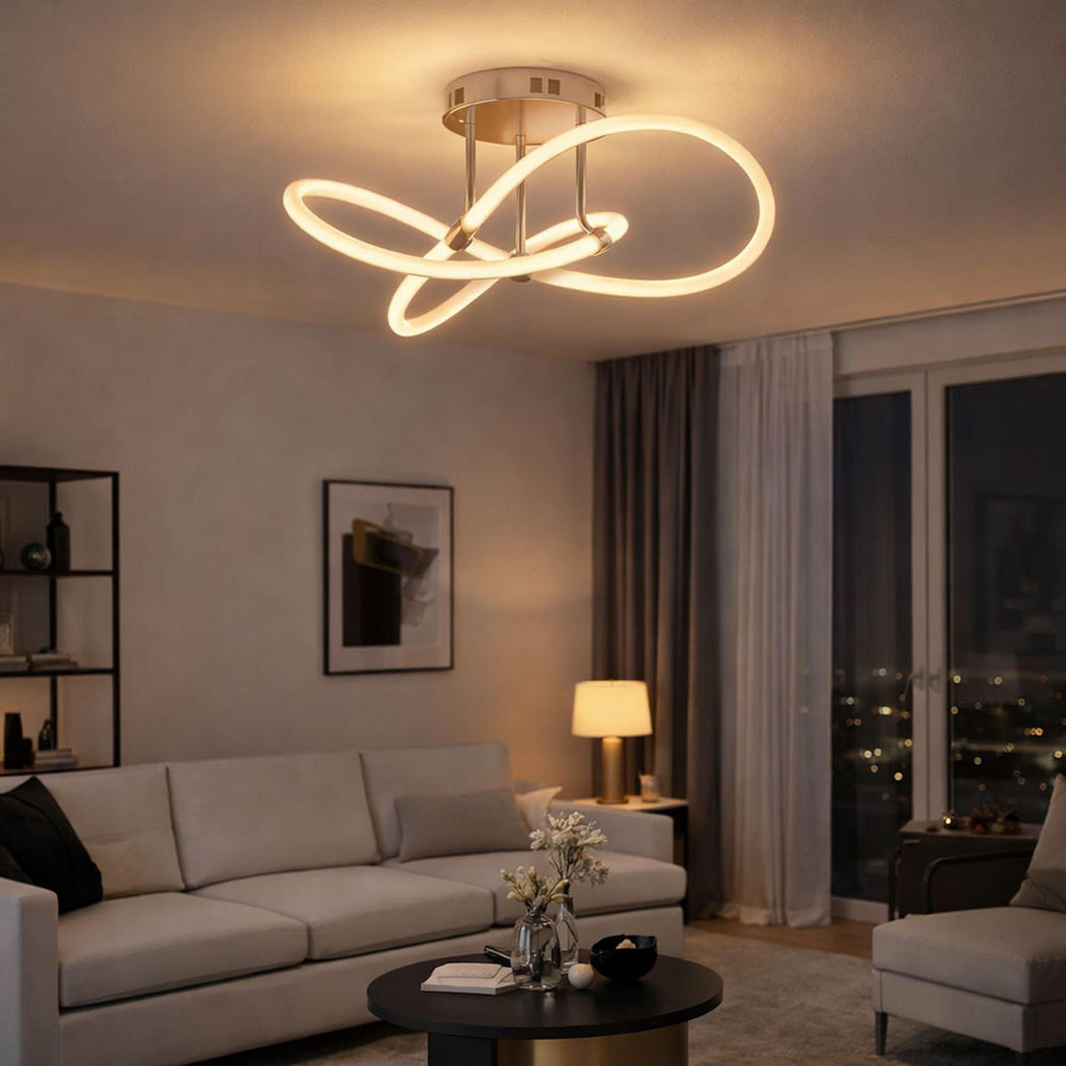 LED DECKENLEUCHTE MIRA Chrom Weiß - Weiß, Metall (57.5/57.5/30cm) - Wofi