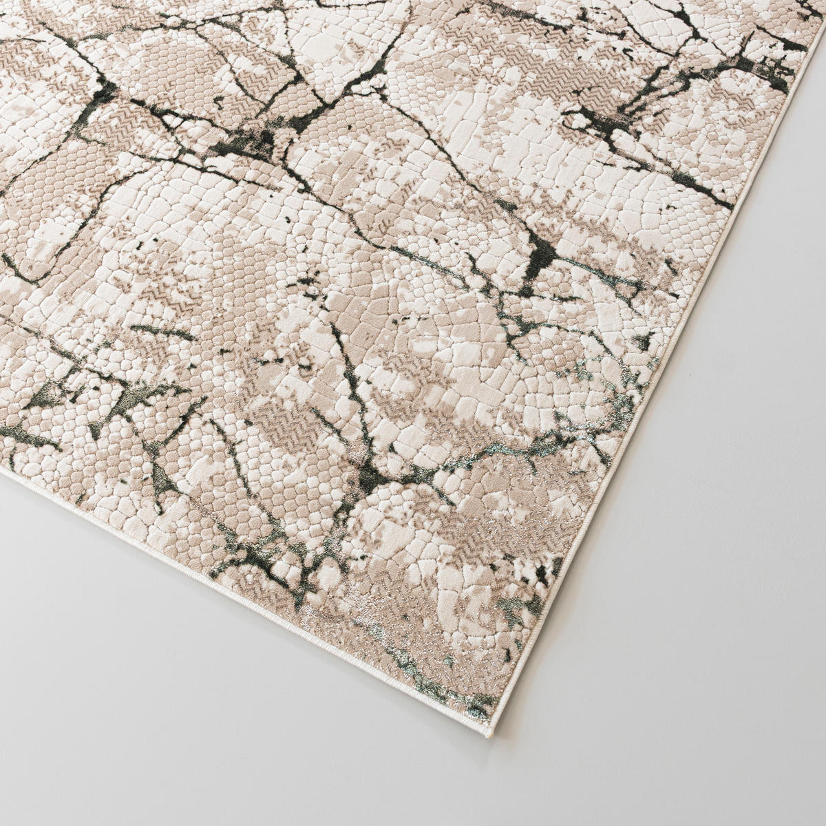 MAZOVIA TEPPICH NW01A - Beige, Ecru, Grün - 80 x 150 cm - Ecru/Beige, Textil (80/150cm) - Mazovia