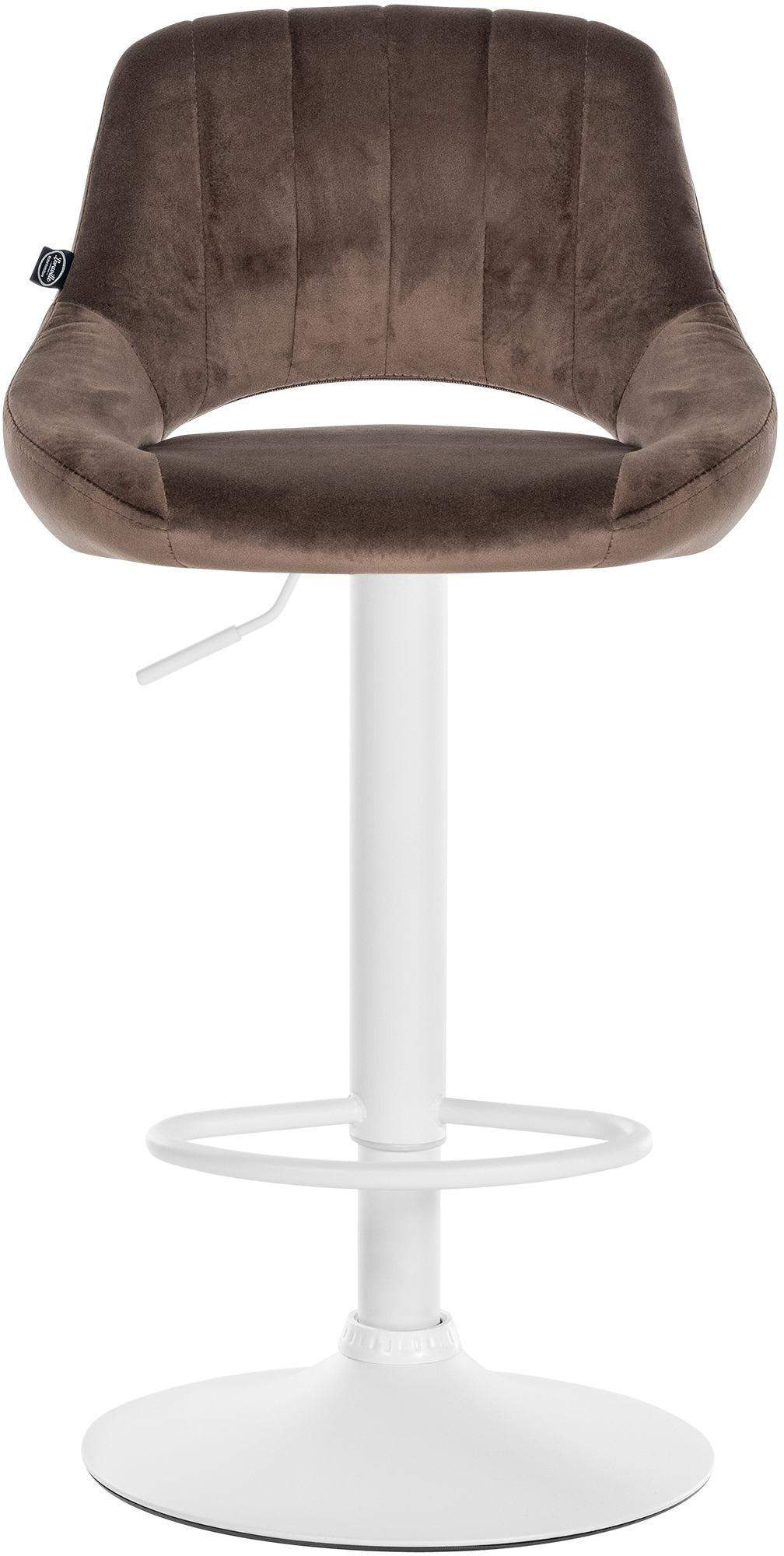 BARHOCKER 2er Set Samt braun - Weiß/Braun, Textil (47/85/48cm) - CLP
