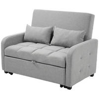 SCHLAFSOFA 180x127 cm klappbar mit verstellbarer Rückenlehne - Grau, Kunststoff (127/94/75cm)