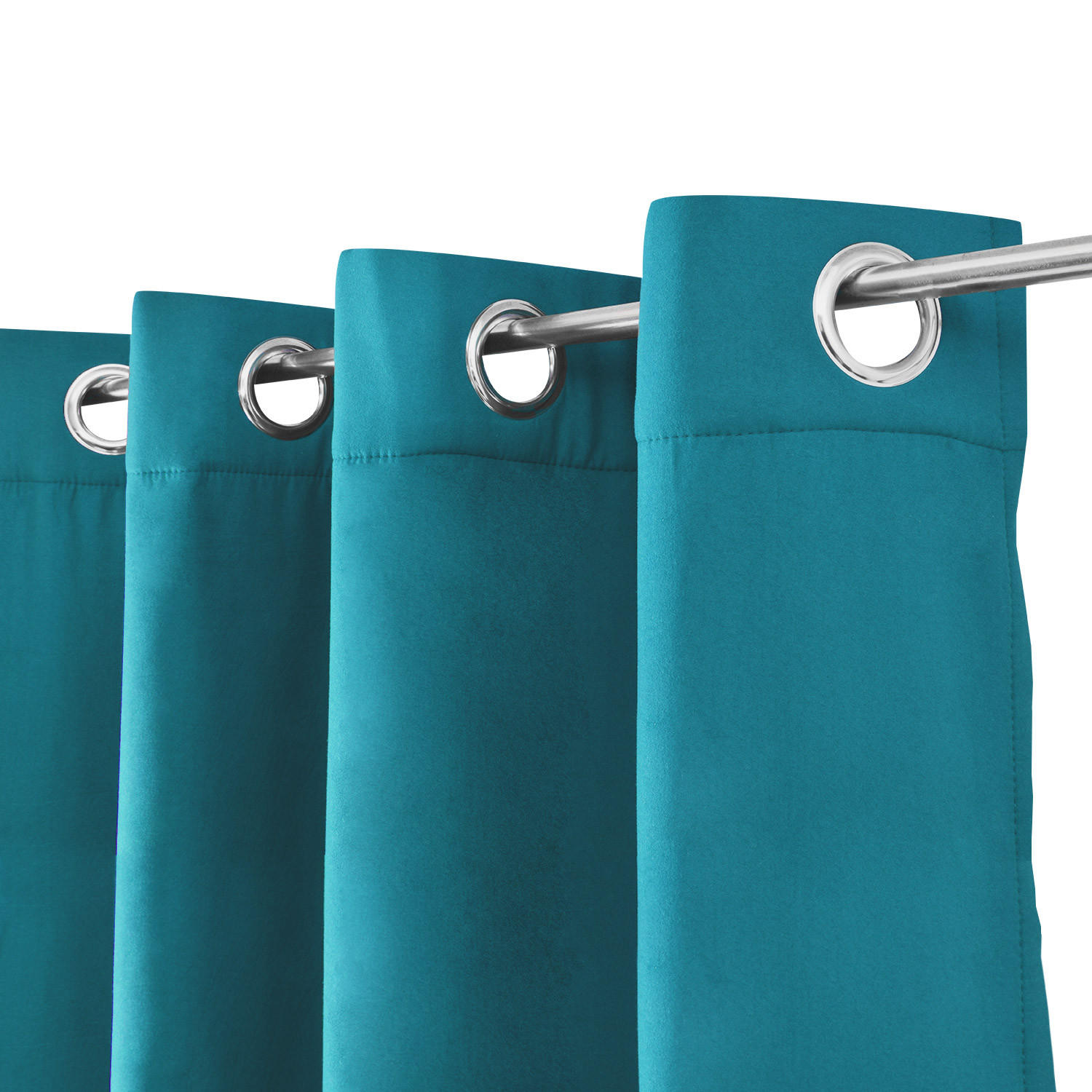 VORHANG Amelie TO mit Öse 140x245cm Türkis (2tlg) - Türkis, Textil (140/245/1cm) - Beautissu 