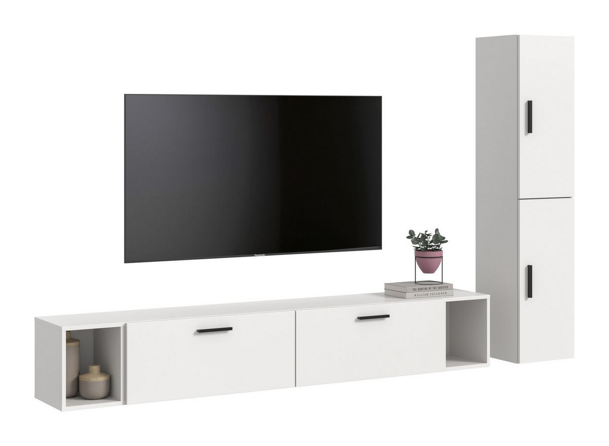 WOHNWAND The One weiß 259/34/182 cm - Weiß, Holzwerkstoff (259/182/34cm) - Xonox