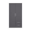 KLEIDERSCHRANK SAM SR3 2-türig 100 / 190 / 56 cm Anthrazit - Anthrazit, Holzwerkstoff (100/190/56cm) - Deine Möbel 24