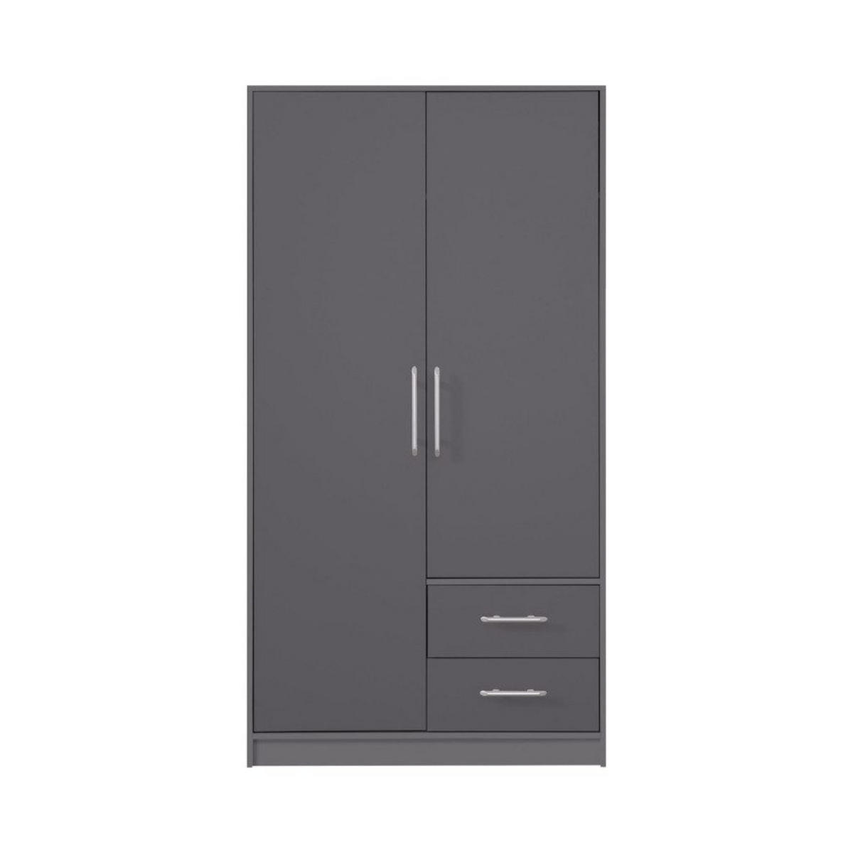KLEIDERSCHRANK SAM SR3 2-türig 100 / 190 / 56 cm Anthrazit - Anthrazit, Holzwerkstoff (100/190/56cm) - Deine Möbel 24