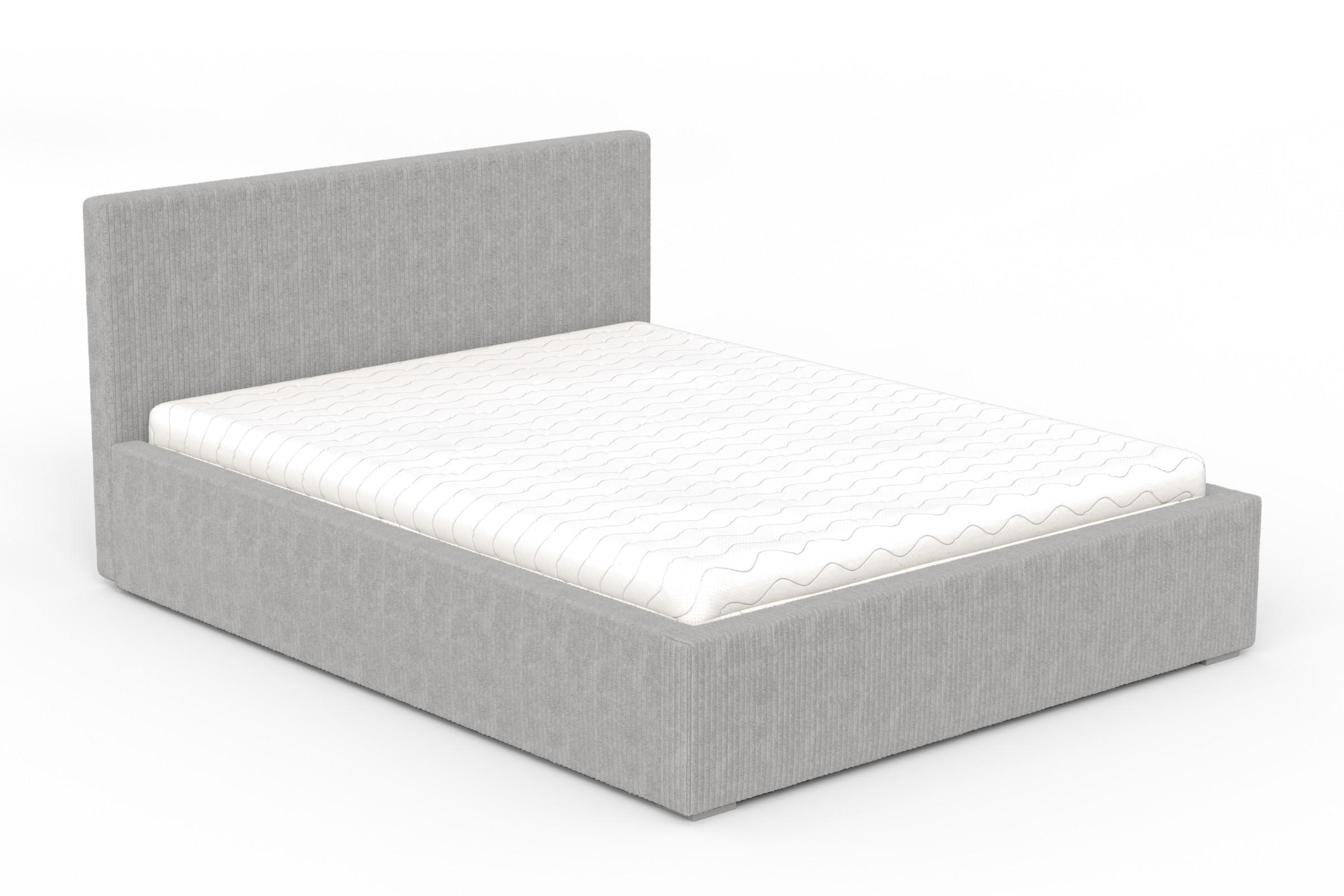 POLSTERBETT LOCCA 160/200 in Cord Hellgrau - Hellgrau, Holz/Holzwerkstoff (160/200cm) - Deine Möbel 24