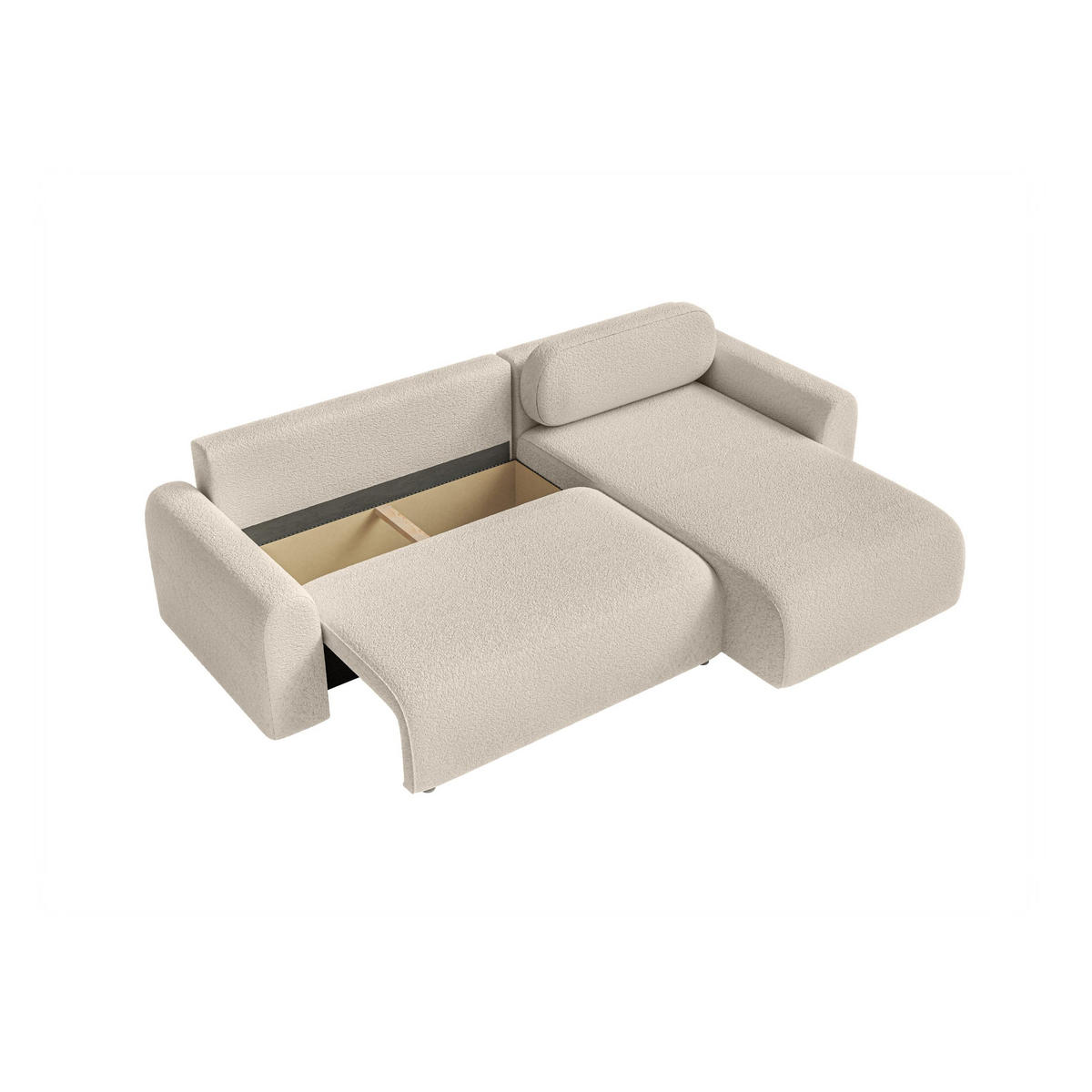 ECKSOFA Lome L mit Schlaffunktion, Beige - Beige, Textil (286/185cm) - Fedve