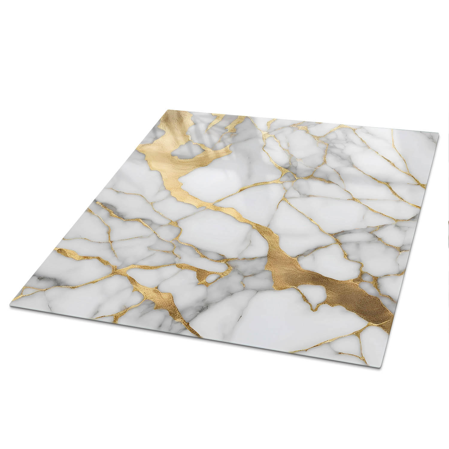 TISCHPLATTE 50x50 cm – edler Marmor - Pink, Glas (50/50/0.4cm) - Wallfluent