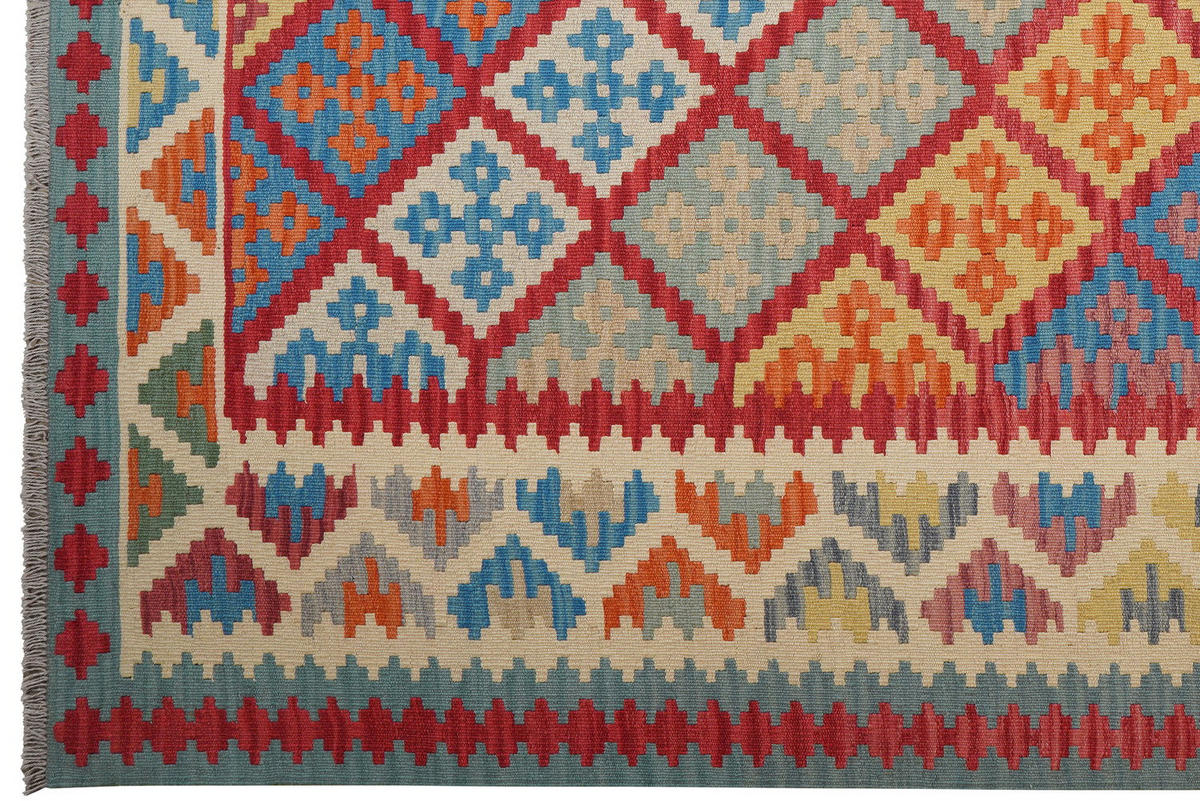 HANDWEBTEPPICH Kelim Gashgai Rot 302/209 cm Schurwolle - Rot, Textil (209/302cm) - Looma