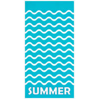 STRANDTUCH Mikrofaser Blau 75x150 220g/m² - Vague-Pop - Blau, Textil (150/75cm) - LE COMPTOIR DE LA PLAGE