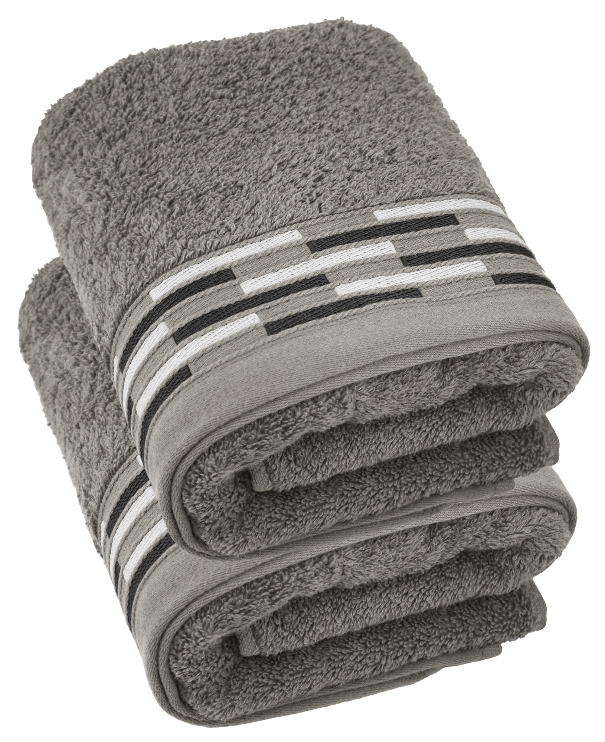 HANDTUCH Lugano Dunkelgrau 2er 50x100 cm - Dunkelgrau, Textil (50/100cm) - Lashuma