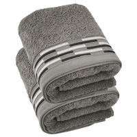 HANDTUCH Lugano Dunkelgrau 2er 50x100 cm - Dunkelgrau, Textil (50/100cm) - Lashuma