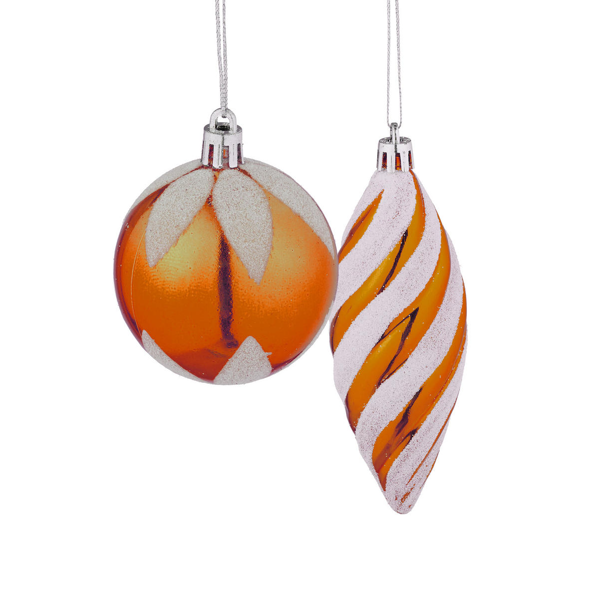 72-TLG.WEIHNACHTSKUGELN-SET - Orange, Kunststoff (38/24/12cm) - Relaxdays