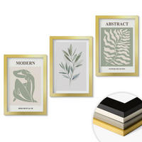 WANDBILDER 3er Set - 20x30 cm Goldrahmen - Matisse Aquarell Boho-Design - Goldfarben, Kunststoff (20/30cm) - ArtPrintCave