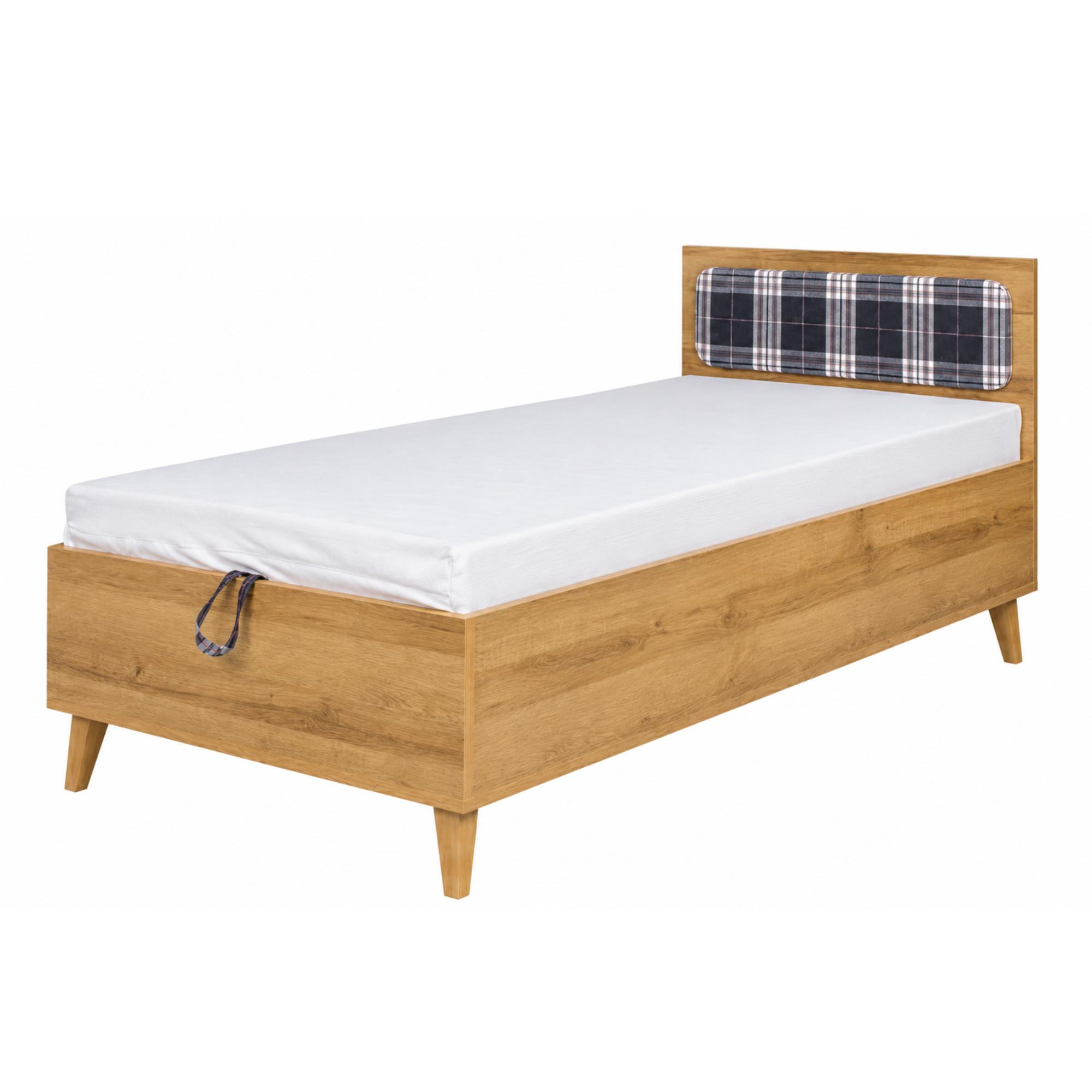 JUGENDBETT Aster 90x200 cm - Eichefarben/Graphitfarben, Holzwerkstoff/Kunststoff (90/200cm) - Ravio