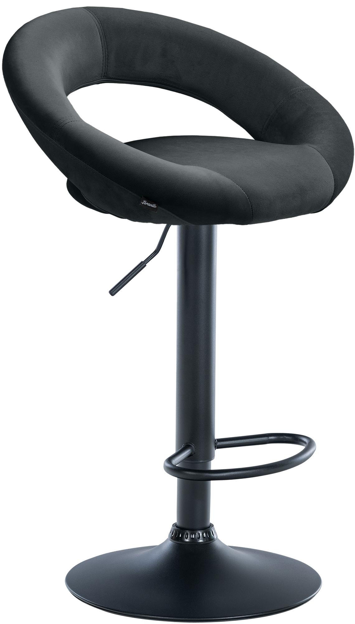 BARHOCKER Samt schwarz - Schwarz, Textil/Metall (53/80/47cm) - CLP